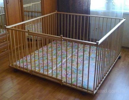 Большой детский деревянный манеж 1.5х1,5м с калиткой - продам. Ціна 20 ...